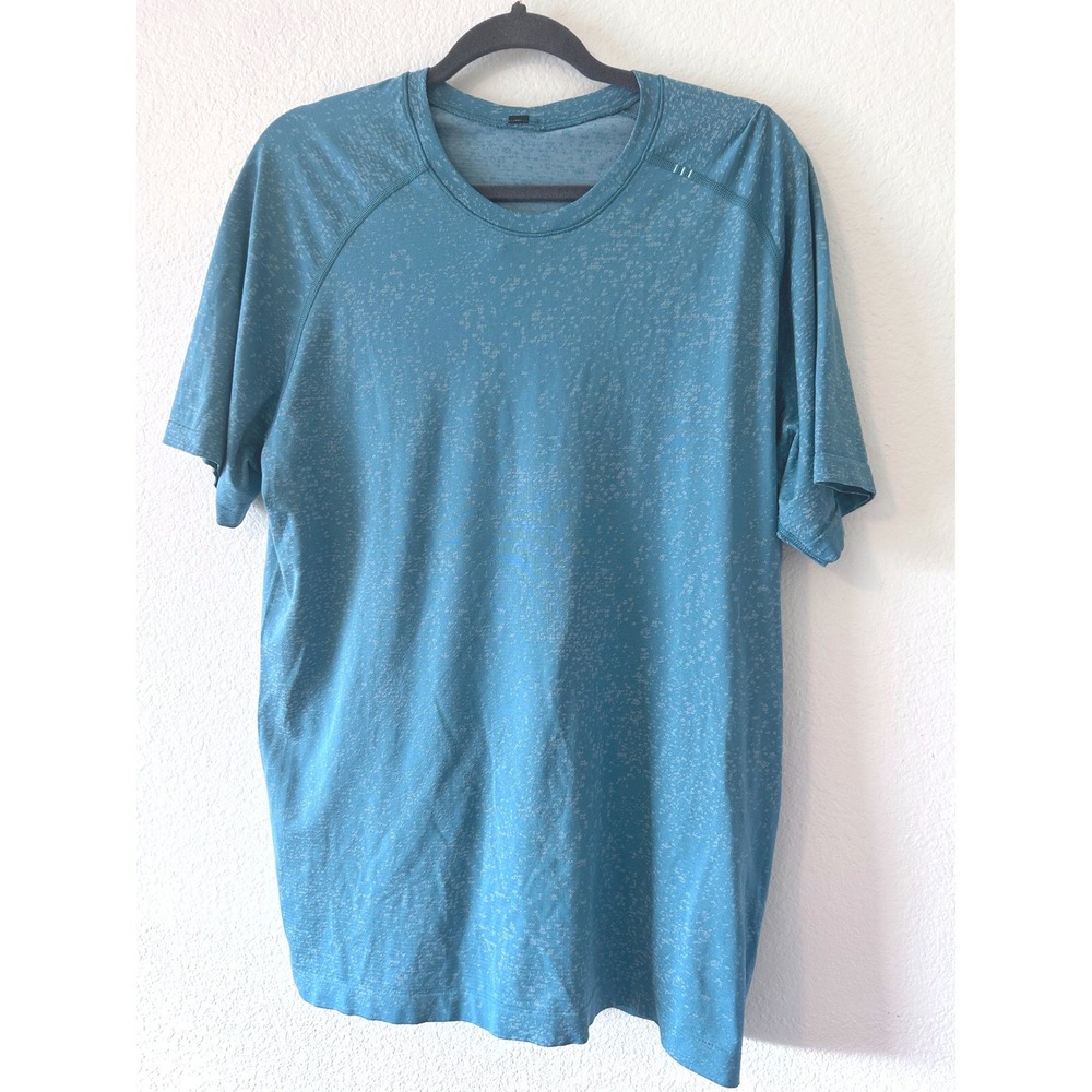 Lululemon Mens Metal Vent‎ Tech Short Sleeve Shirt Blue Heather Training TeeXL